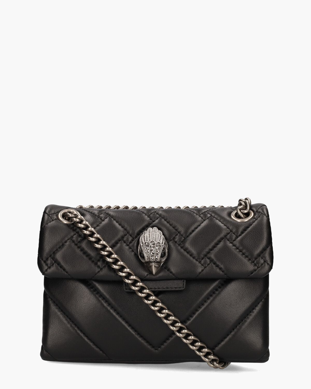 Mini Leather Kensington Bag Zwart/Zilver Tas