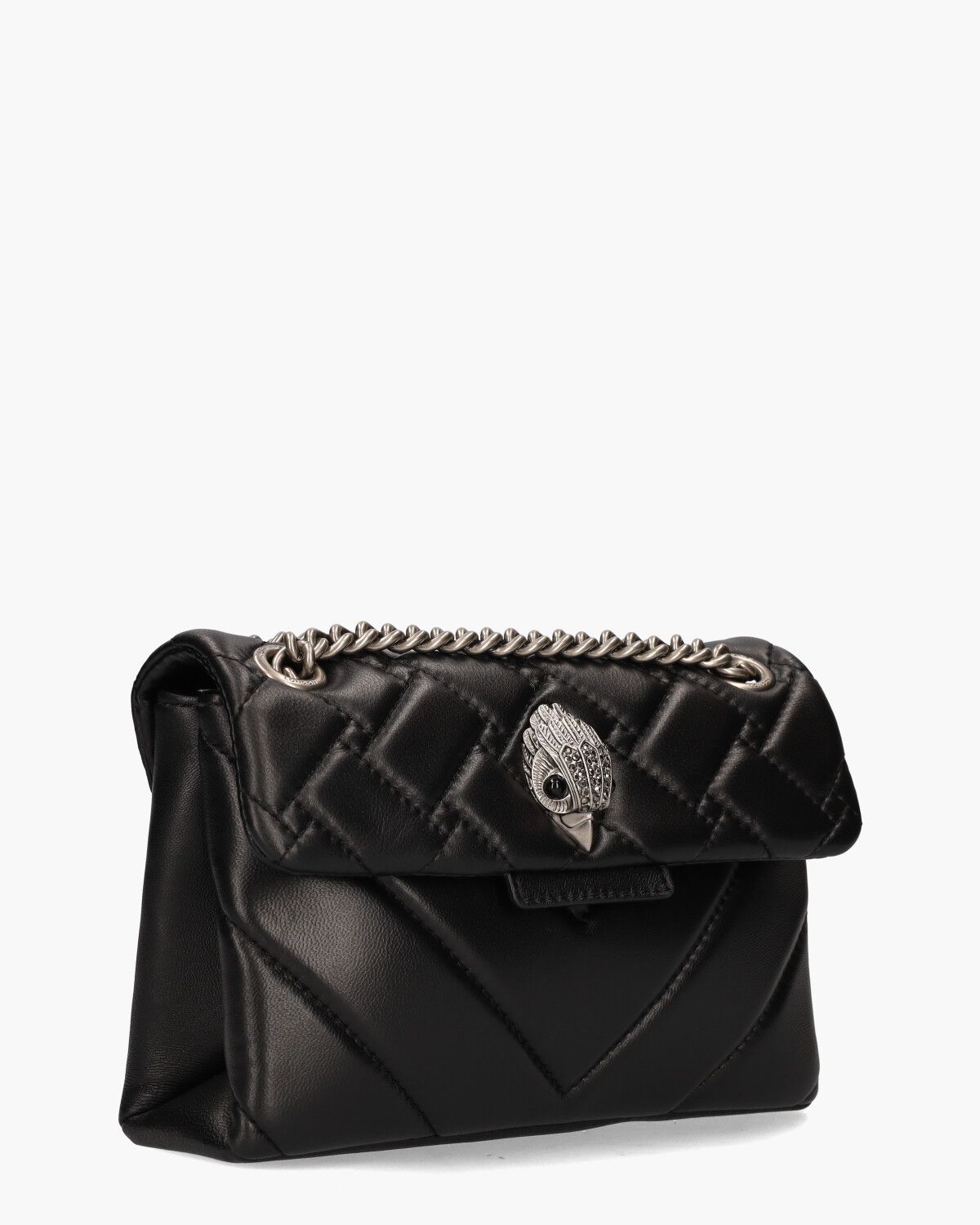 Mini Leather Kensington Bag Zwart/Zilver Tas