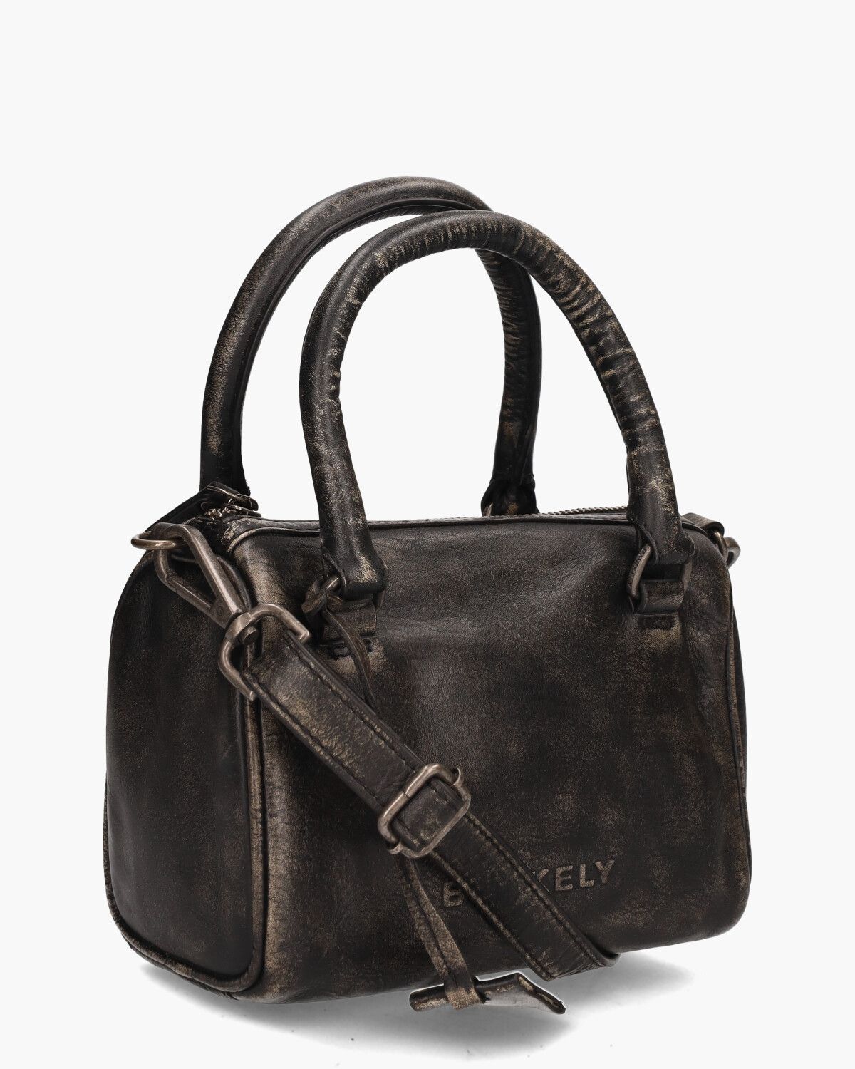 Distress Deon Bowler Bag Small Zwart Tas
