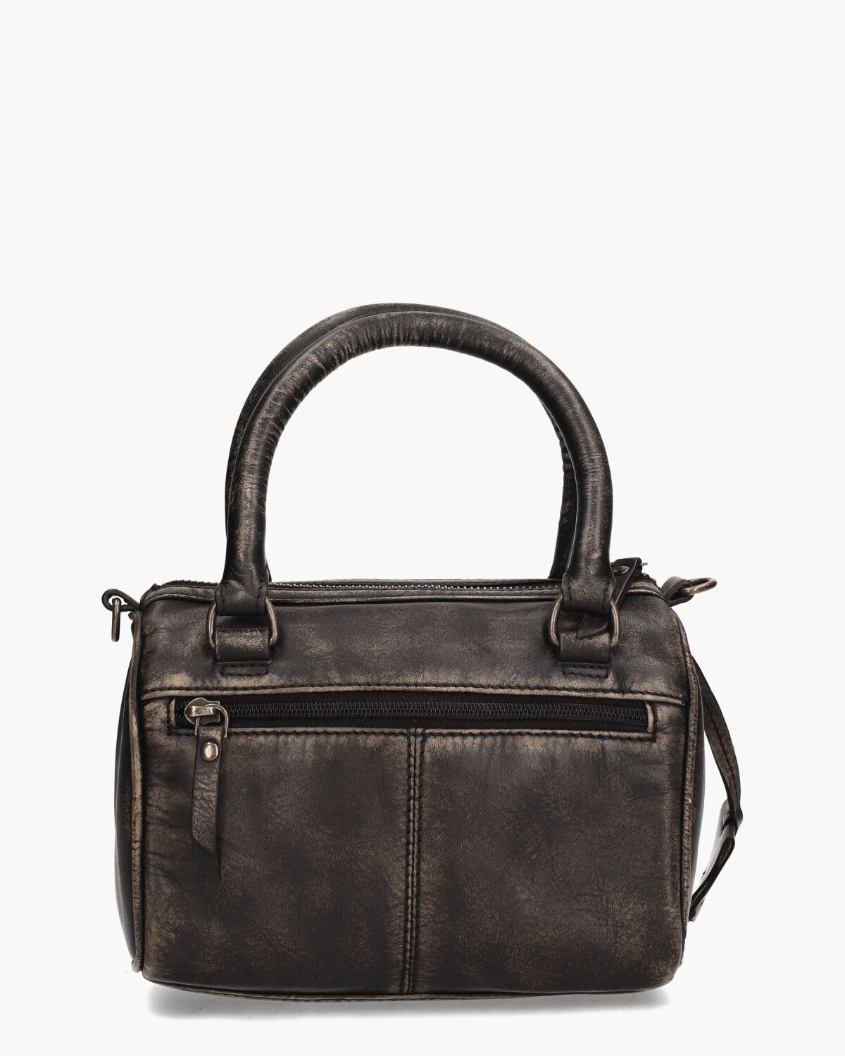 Distress Deon Bowler Bag Small Zwart Tas