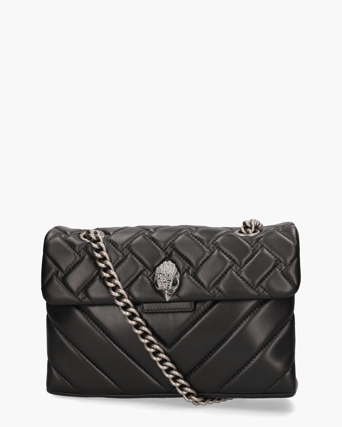 Leather Kensington Bag Zwart/Zilver Tas