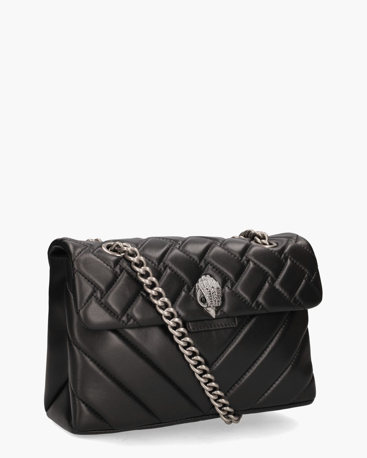 Leather Kensington Bag Zwart/Zilver Tas