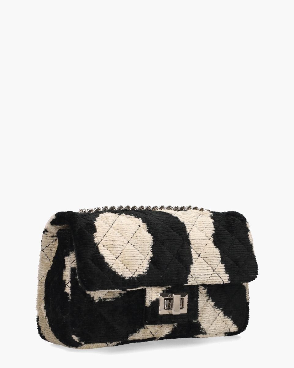 Mini Velvet Bandita Bag 010 Zwart/Off-White Tas