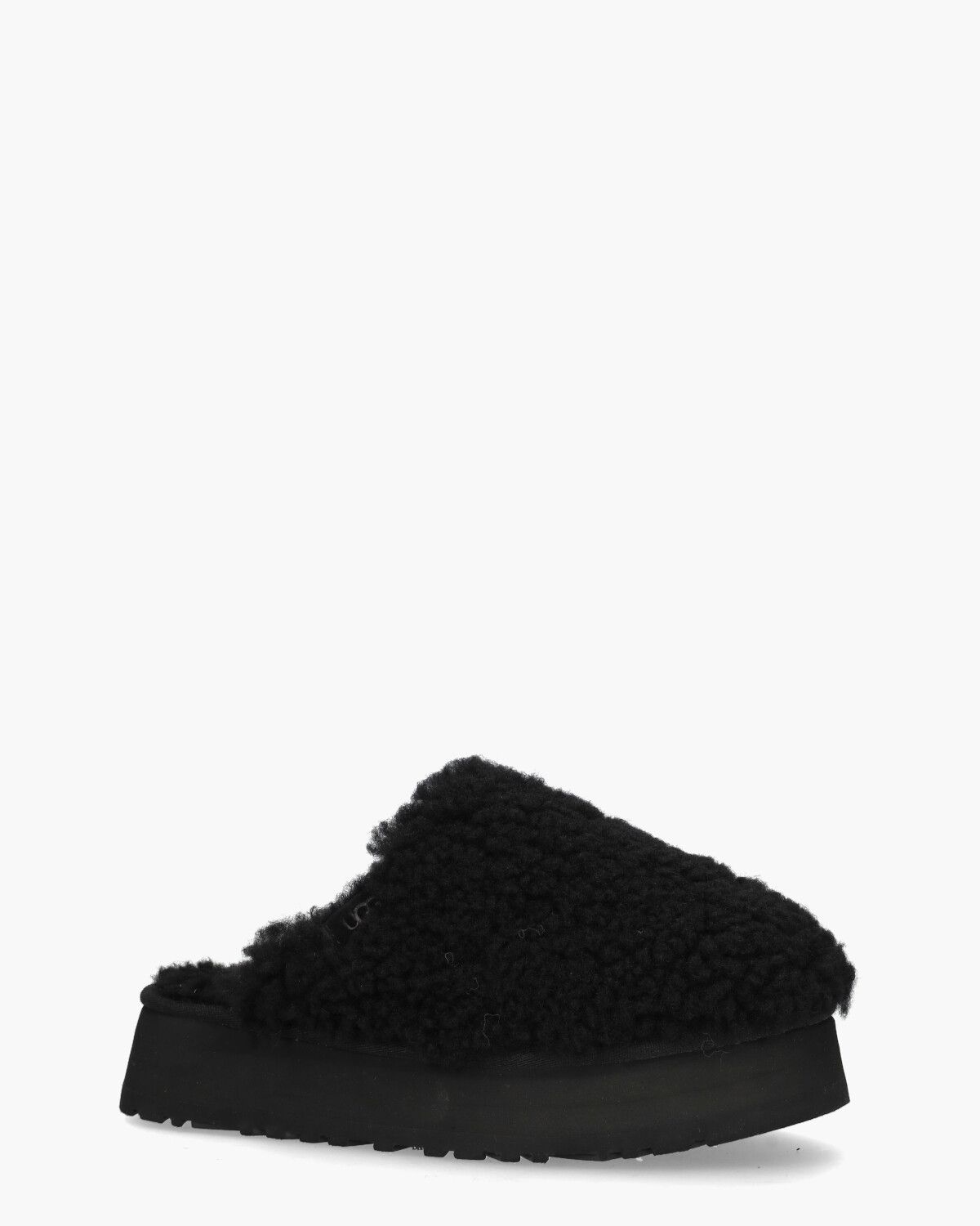 Maxi Curly Platform Slipper Black Damespantoffels