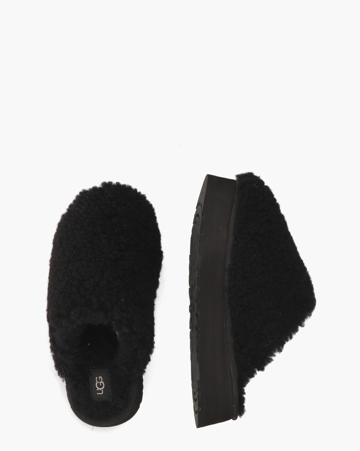 Maxi Curly Platform Slipper Black Damespantoffels
