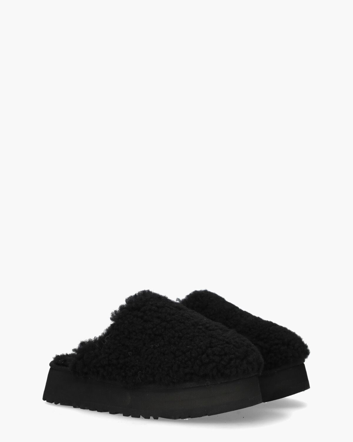 Maxi Curly Platform Slipper Black Damespantoffels