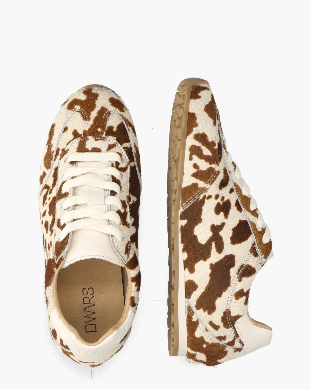 Sava Cow Hair Off-White/Cognac Damessneakers