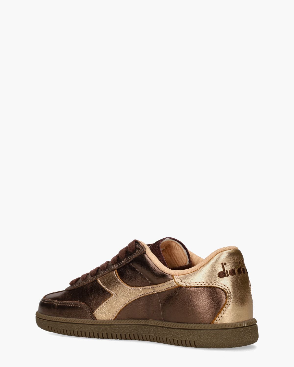 Trainer Metalized Donkerbruin/Roségoud Damessneakers