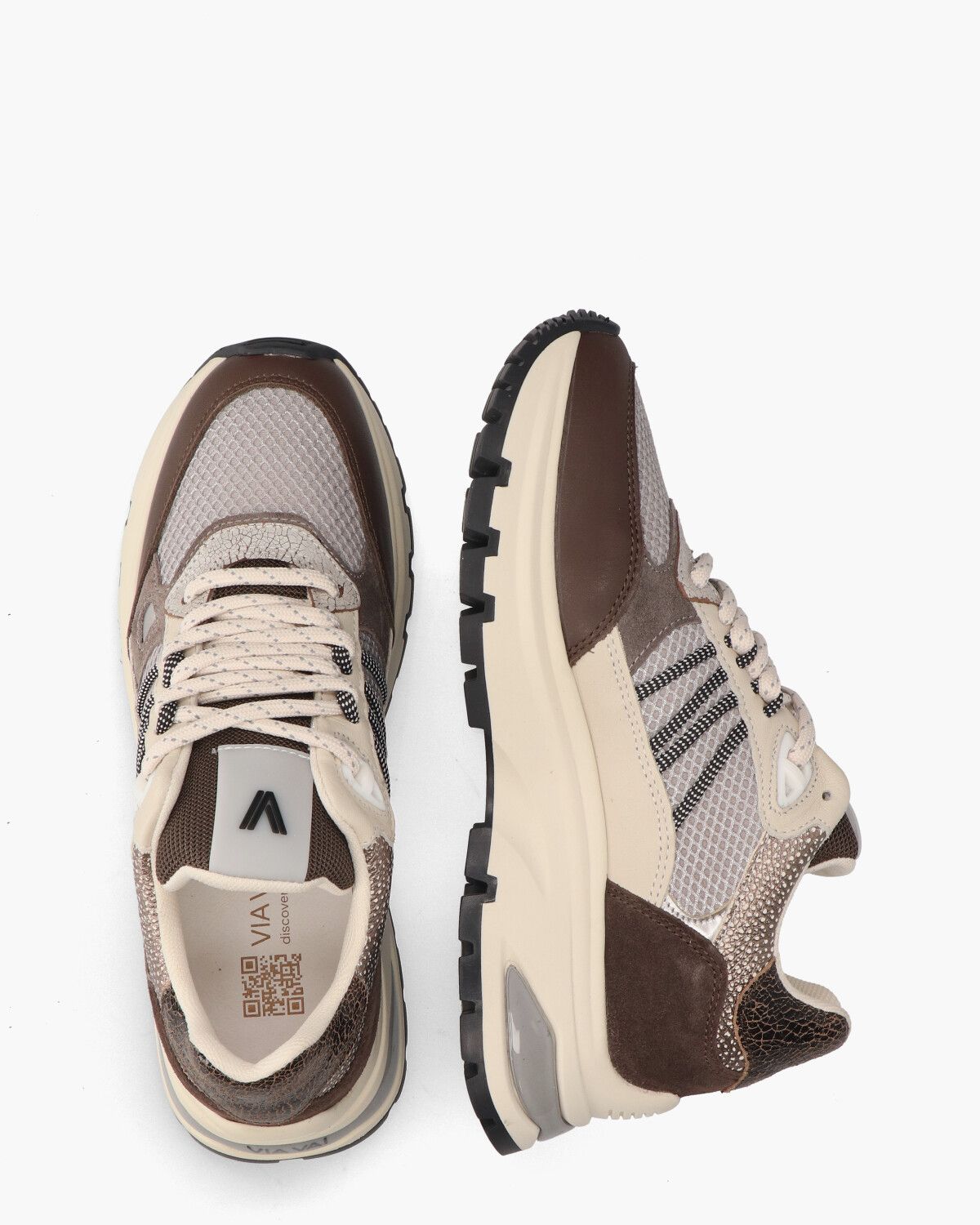 Liz Dae Donkerbruin/Taupe Damessneakers 