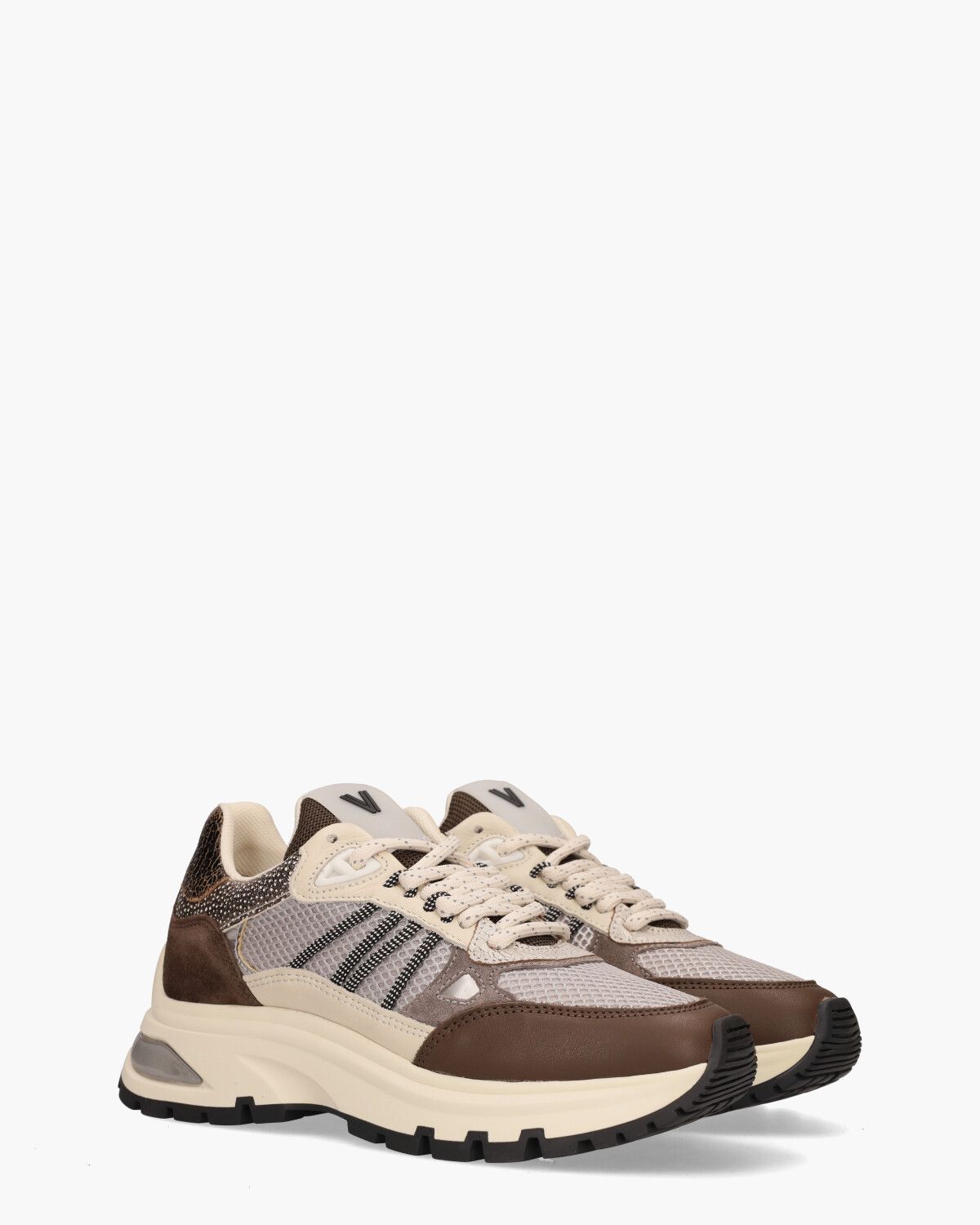 Liz Dae Donkerbruin/Taupe Damessneakers 