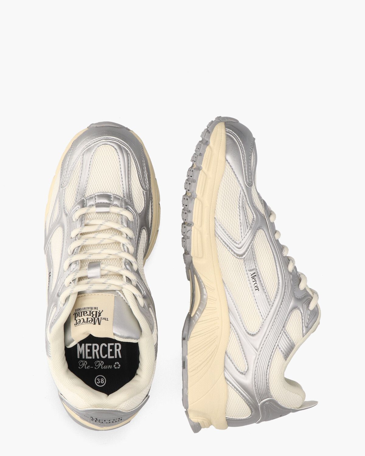 The Re-Run High Frequency Off-White/Zilver Damessneakers