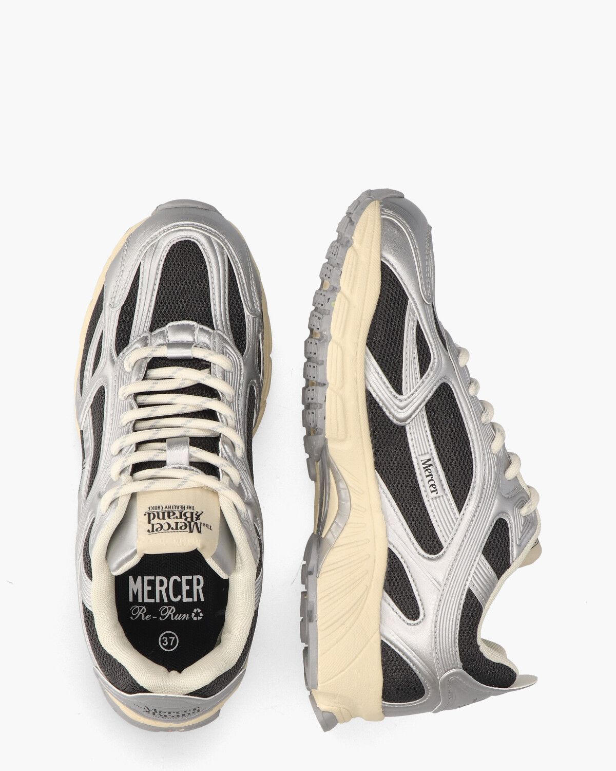 The Re-Run High Frequency Donkergrijs/Zilver Damessneakers