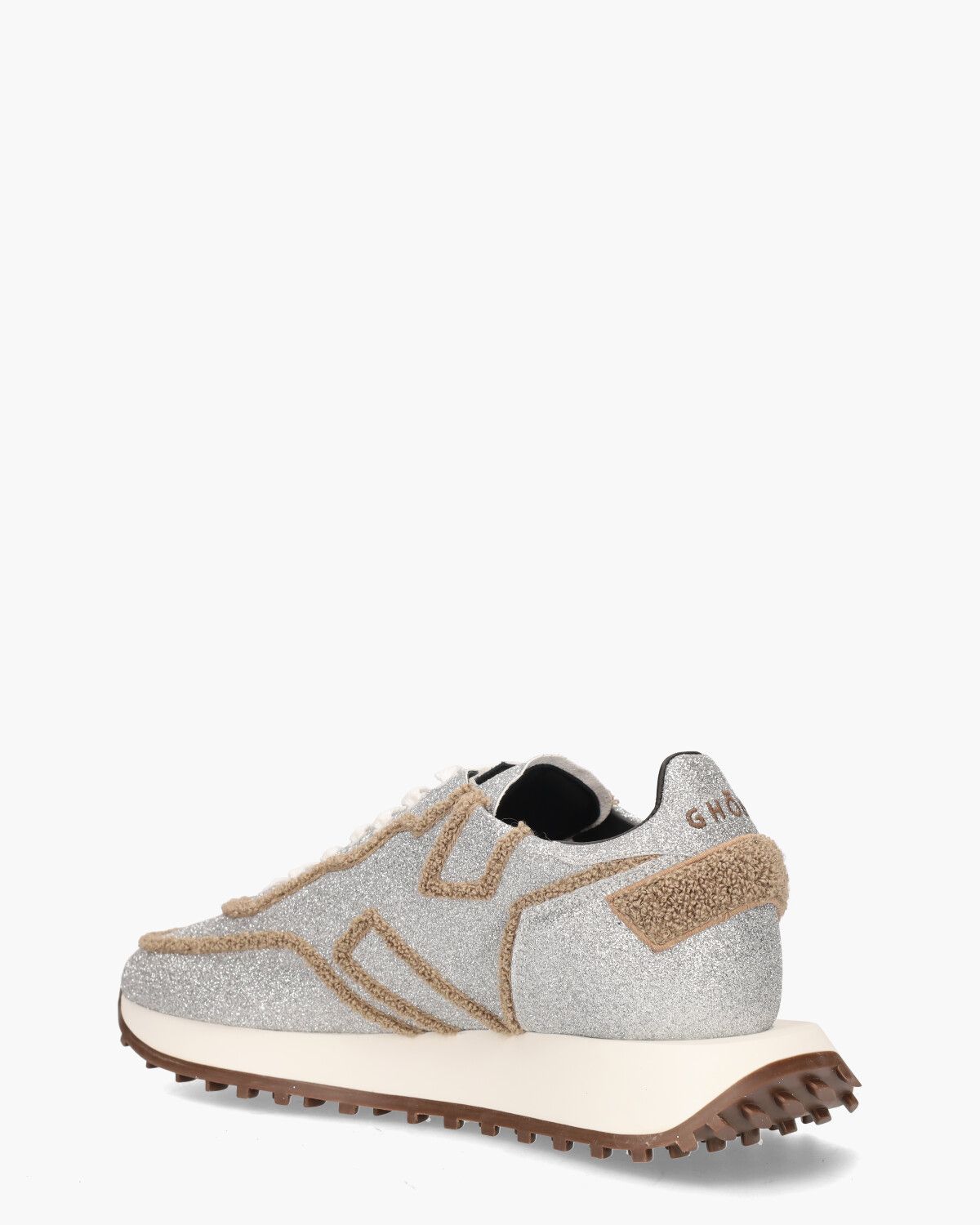 Rush One Low Glitter Zilver/Bruin Damessneakers