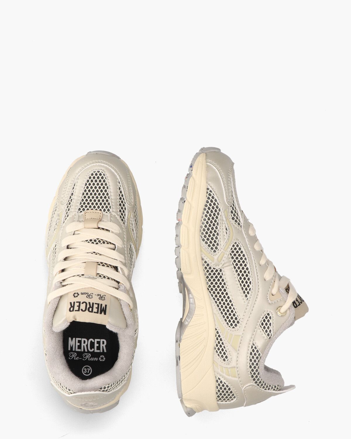 The Re-Run Lichtbeige Damessneakers