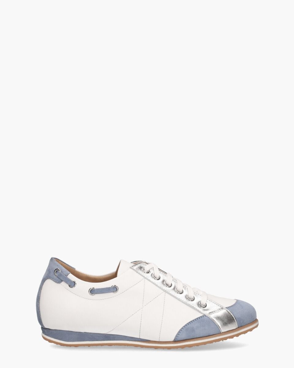 19E102 Wit/Blauw Damessneakers