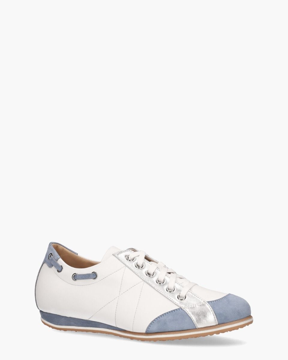 19E102 Wit/Blauw Damessneakers