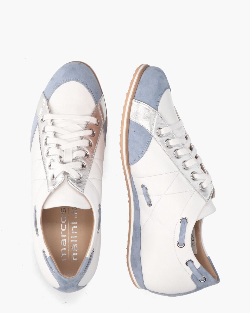 19E102 Wit/Blauw Damessneakers