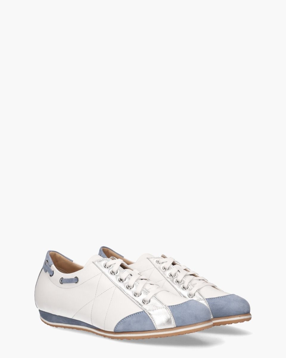 19E102 Wit/Blauw Damessneakers