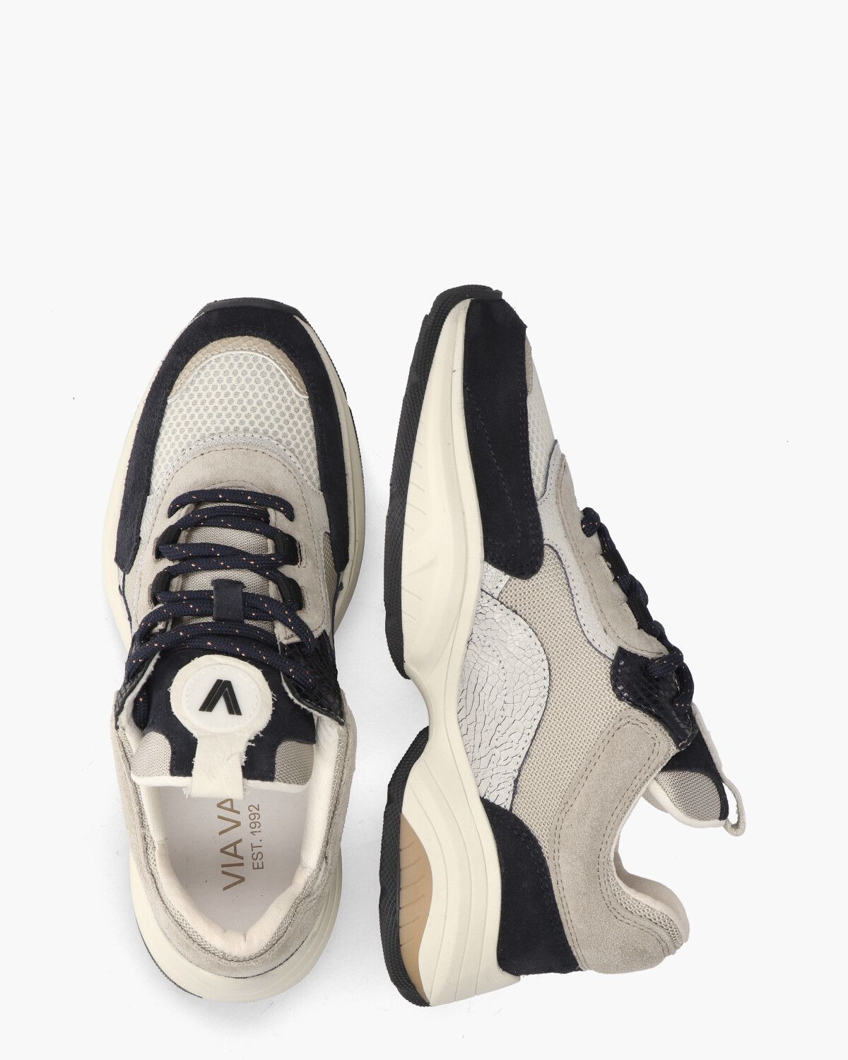 Pepper Finn Beige/Donkerblauw Damessneakers