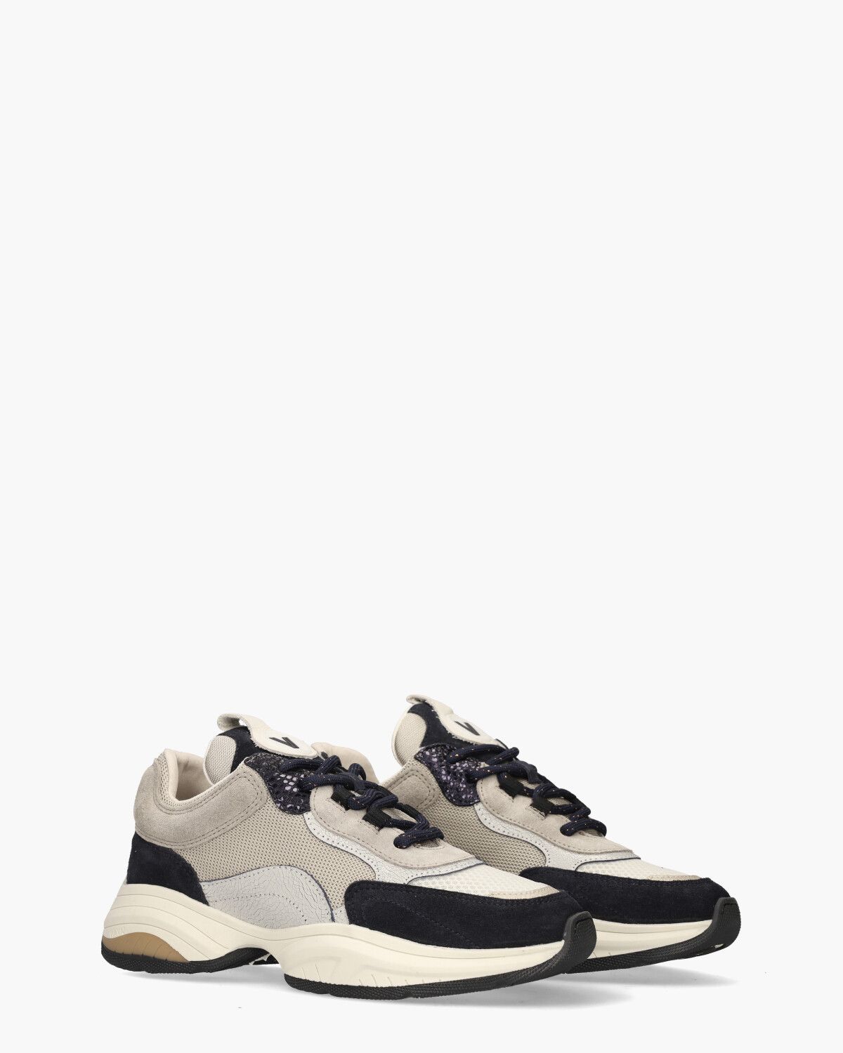 Pepper Finn Beige/Donkerblauw Damessneakers