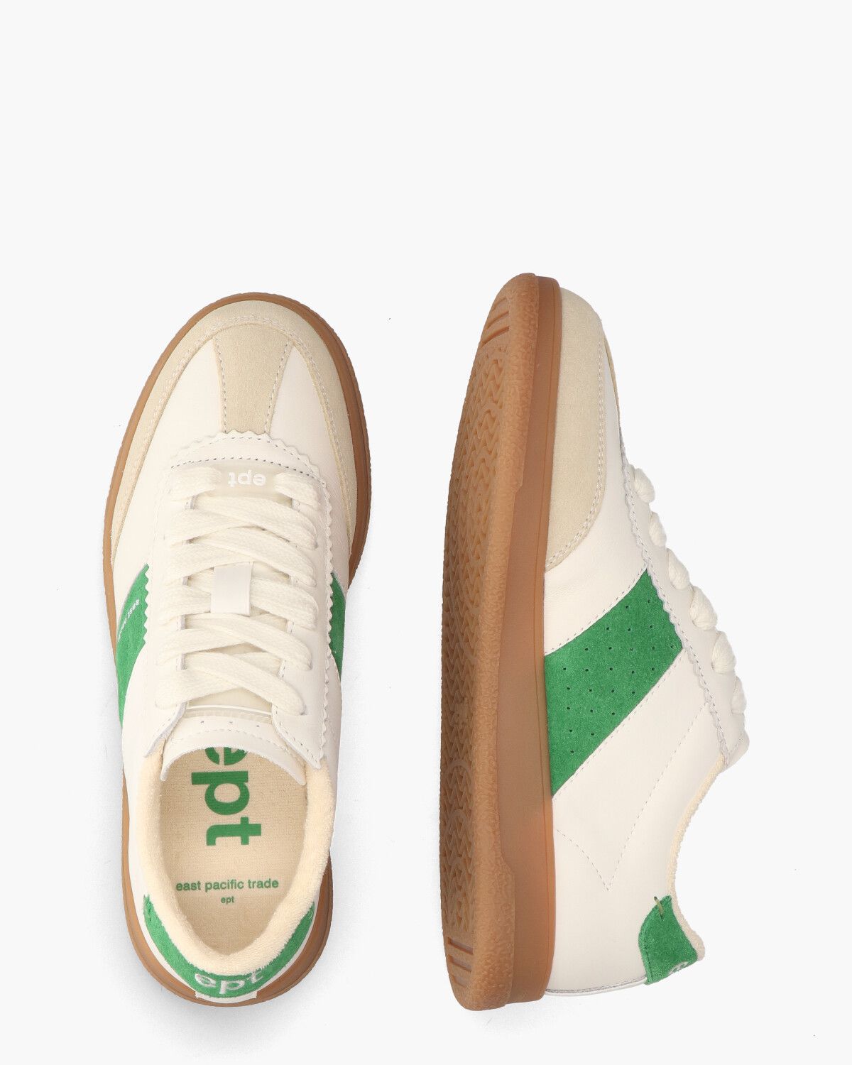 Santon Off-White/Groen Damessneakers