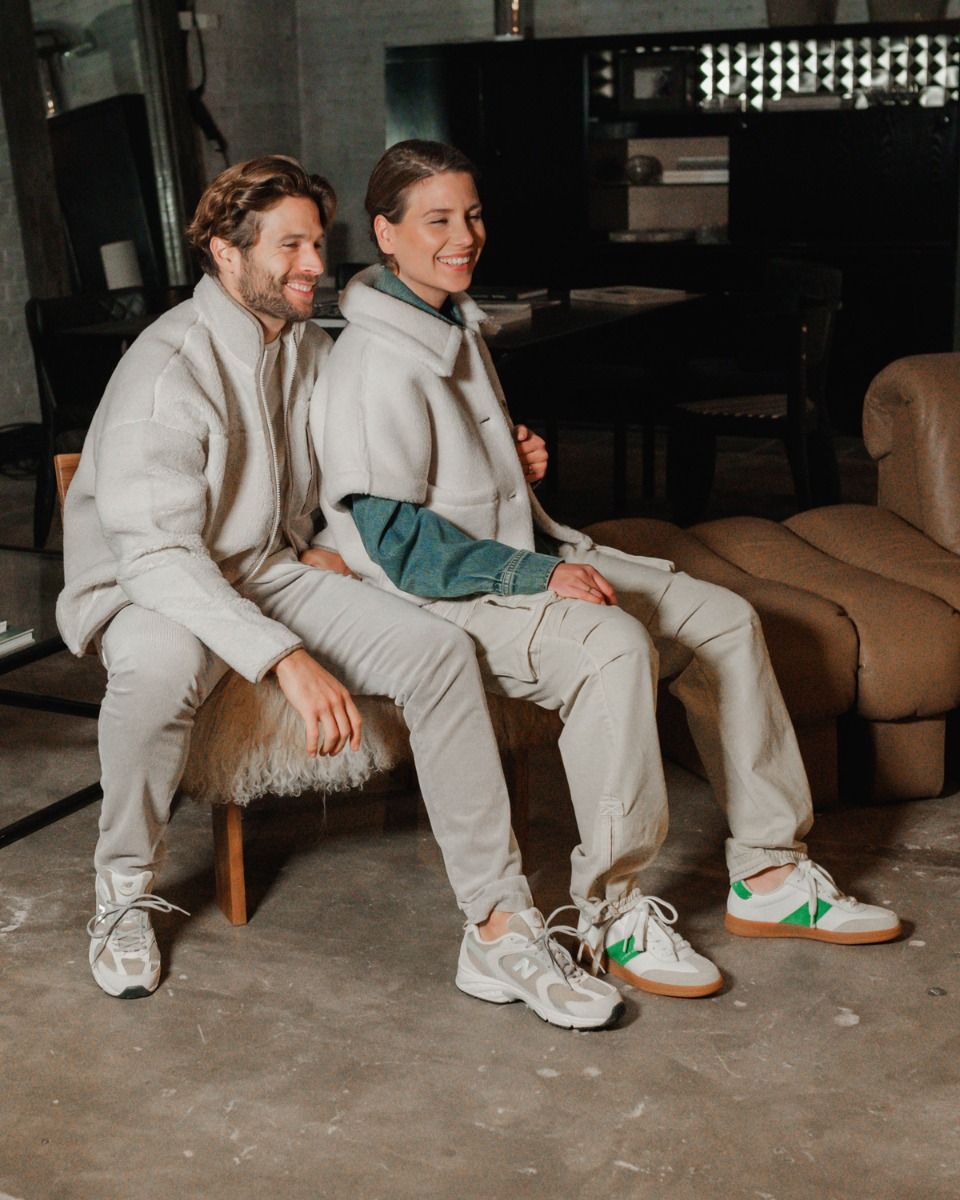 Santon Off-White/Groen Damessneakers