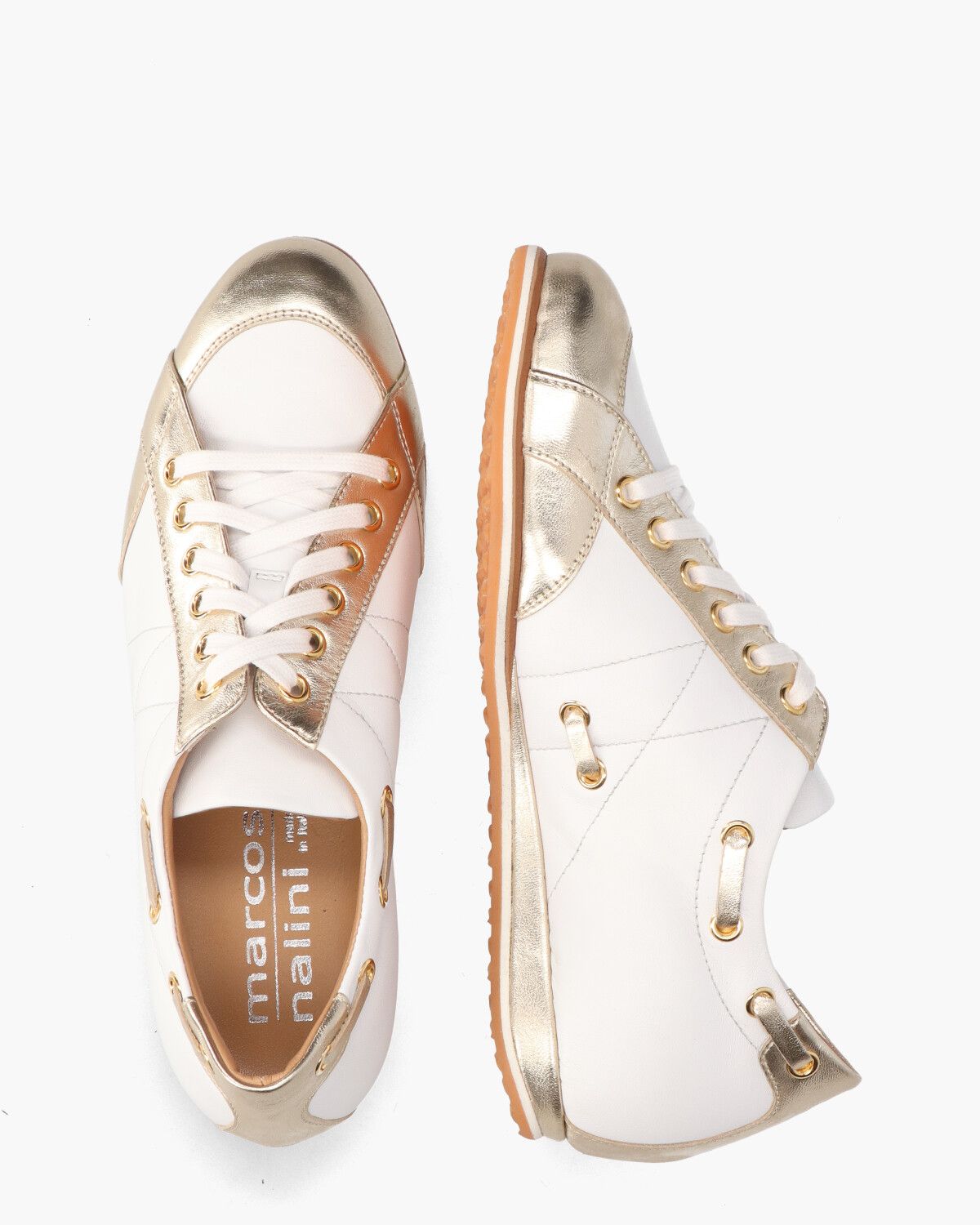 19E102 Wit/Goud Damessneakers