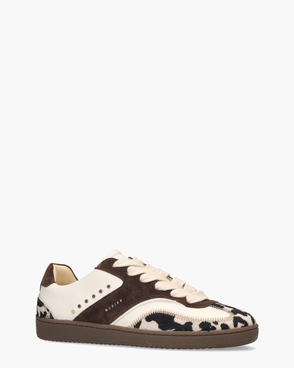 Ray Owen Studs Donkerbruin/Off-White Damessneakers