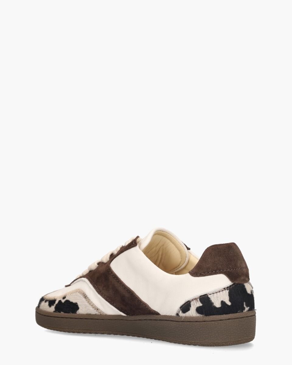 Ray Owen Studs Donkerbruin/Off-White Damessneakers