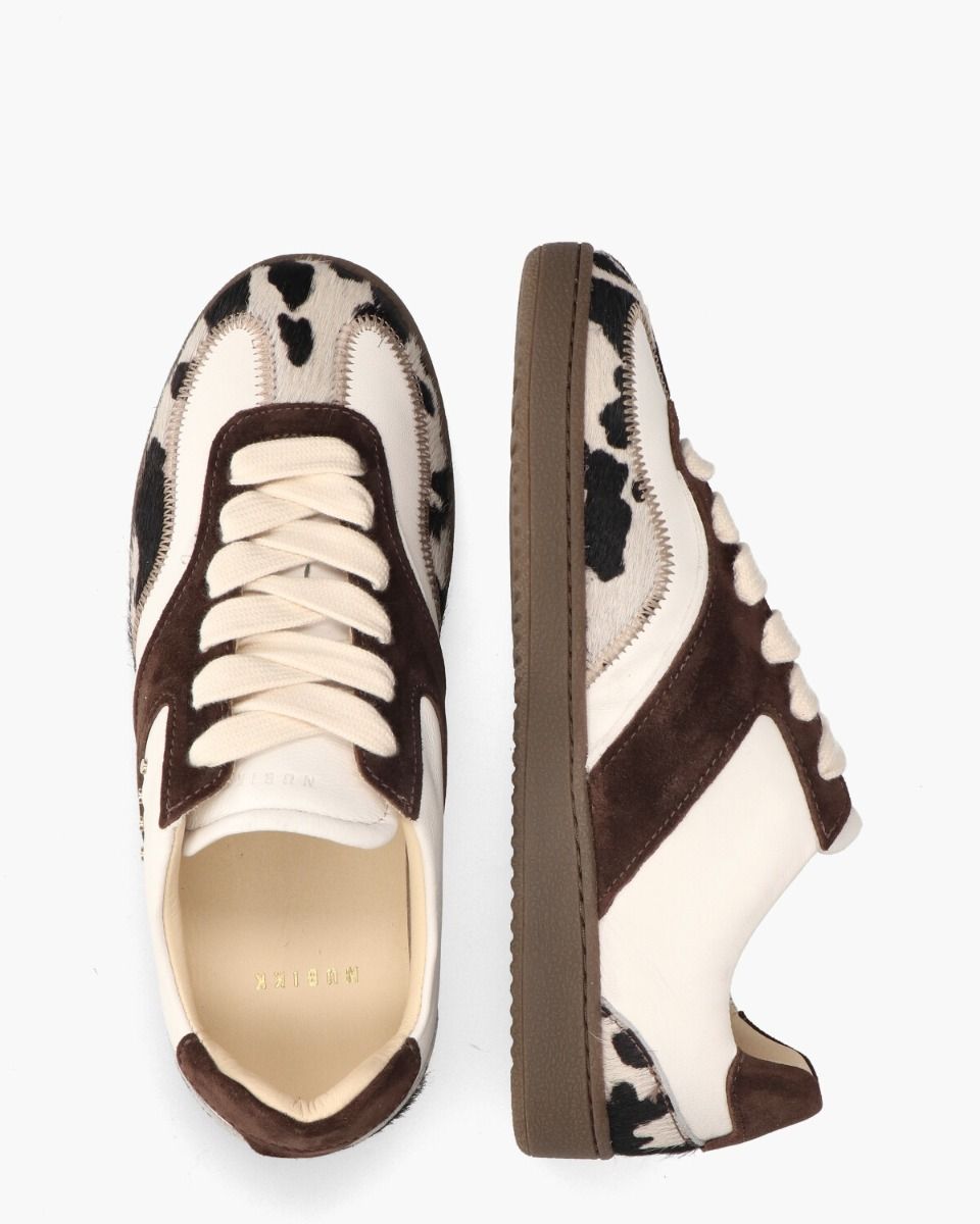 Ray Owen Studs Donkerbruin/Off-White Damessneakers