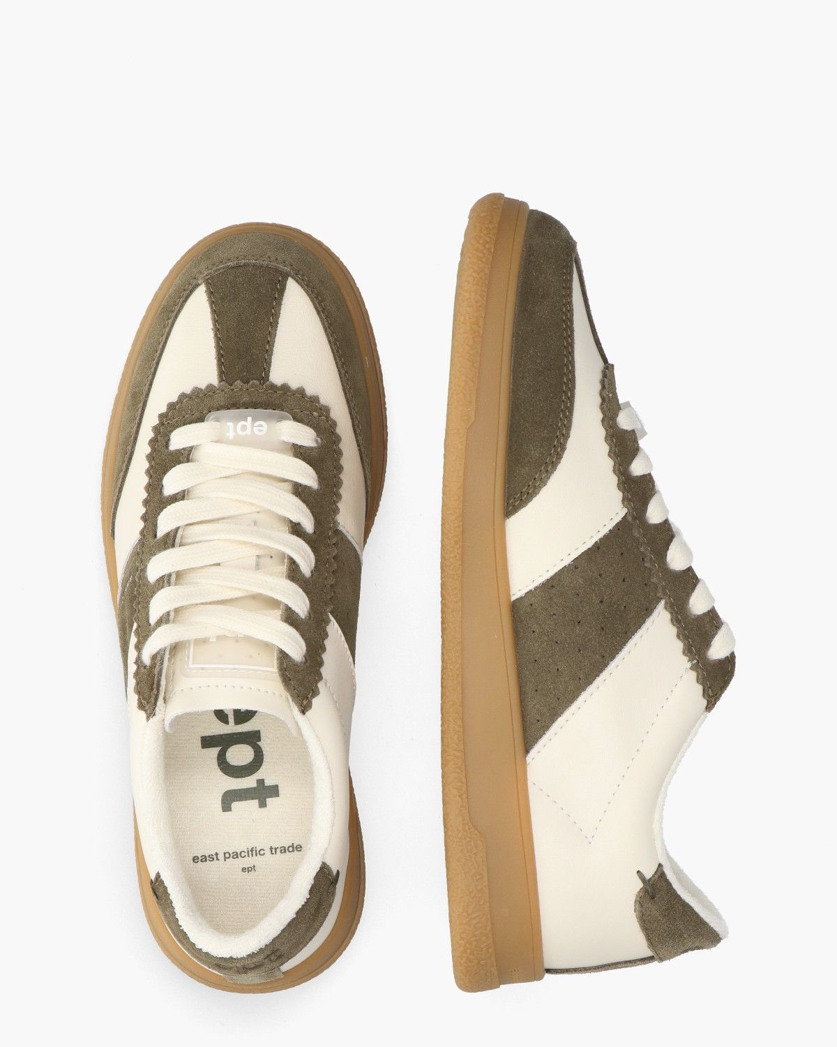 Santos Off-White/Groen Damessneakers