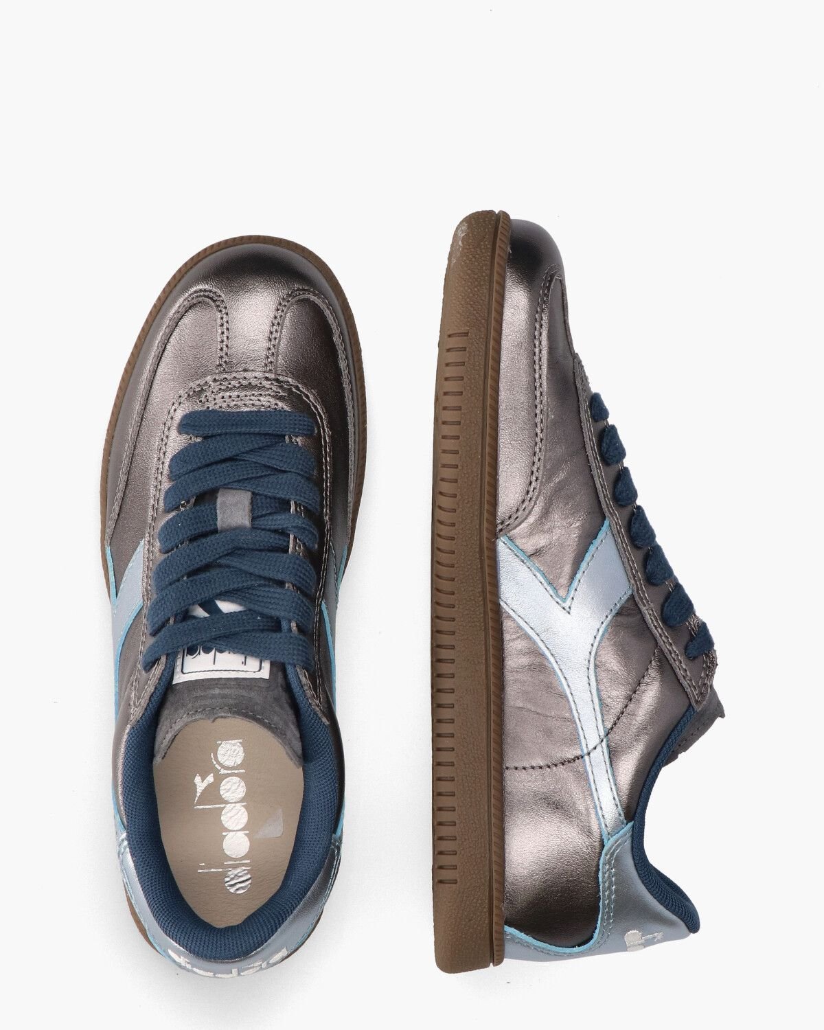 Trainer Metalized Antraciet/Blauwe Damessneakers