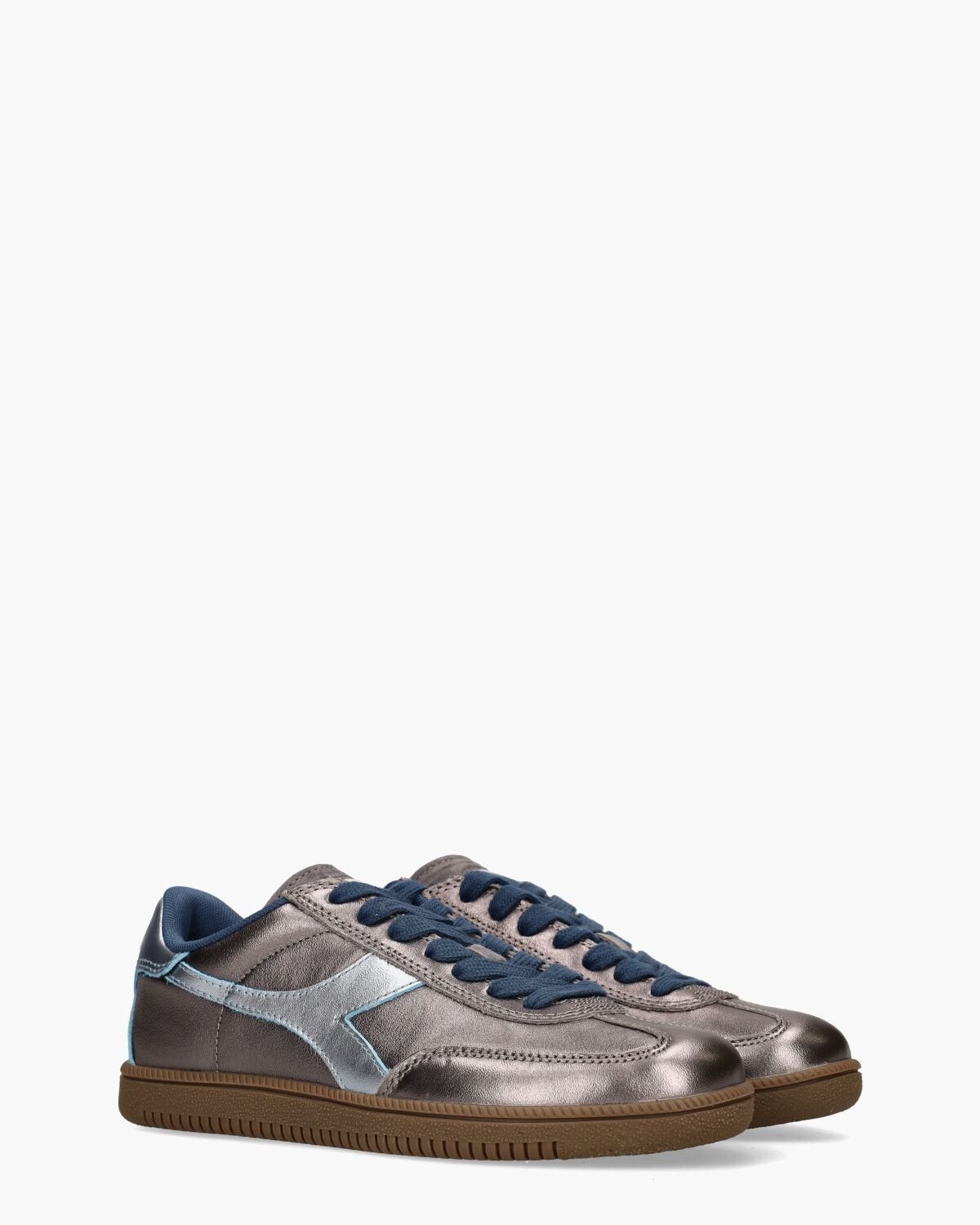 Trainer Metalized Antraciet/Blauwe Damessneakers