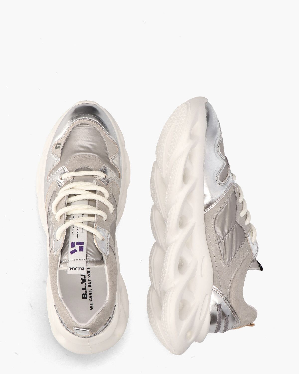Cassandra Beige/Zilver Damessneakers