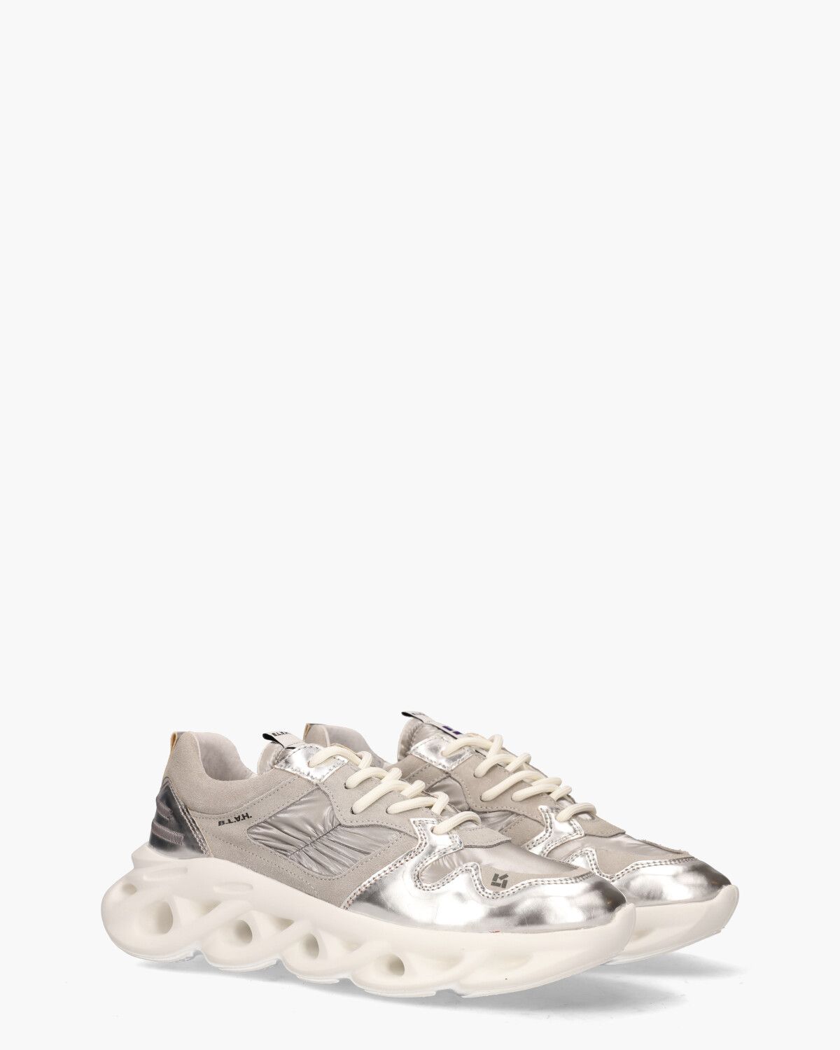 Cassandra Beige/Zilver Damessneakers
