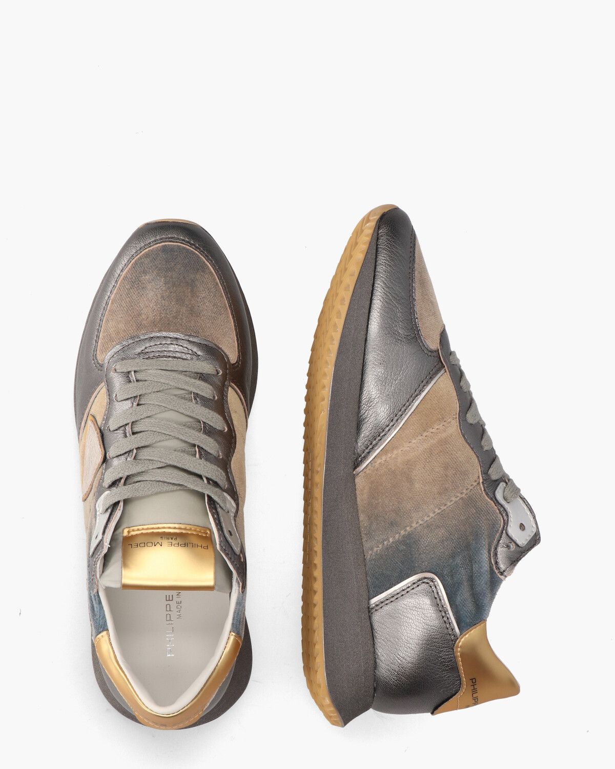 Tropez X Mondial Zilver/Beige Damessneakers