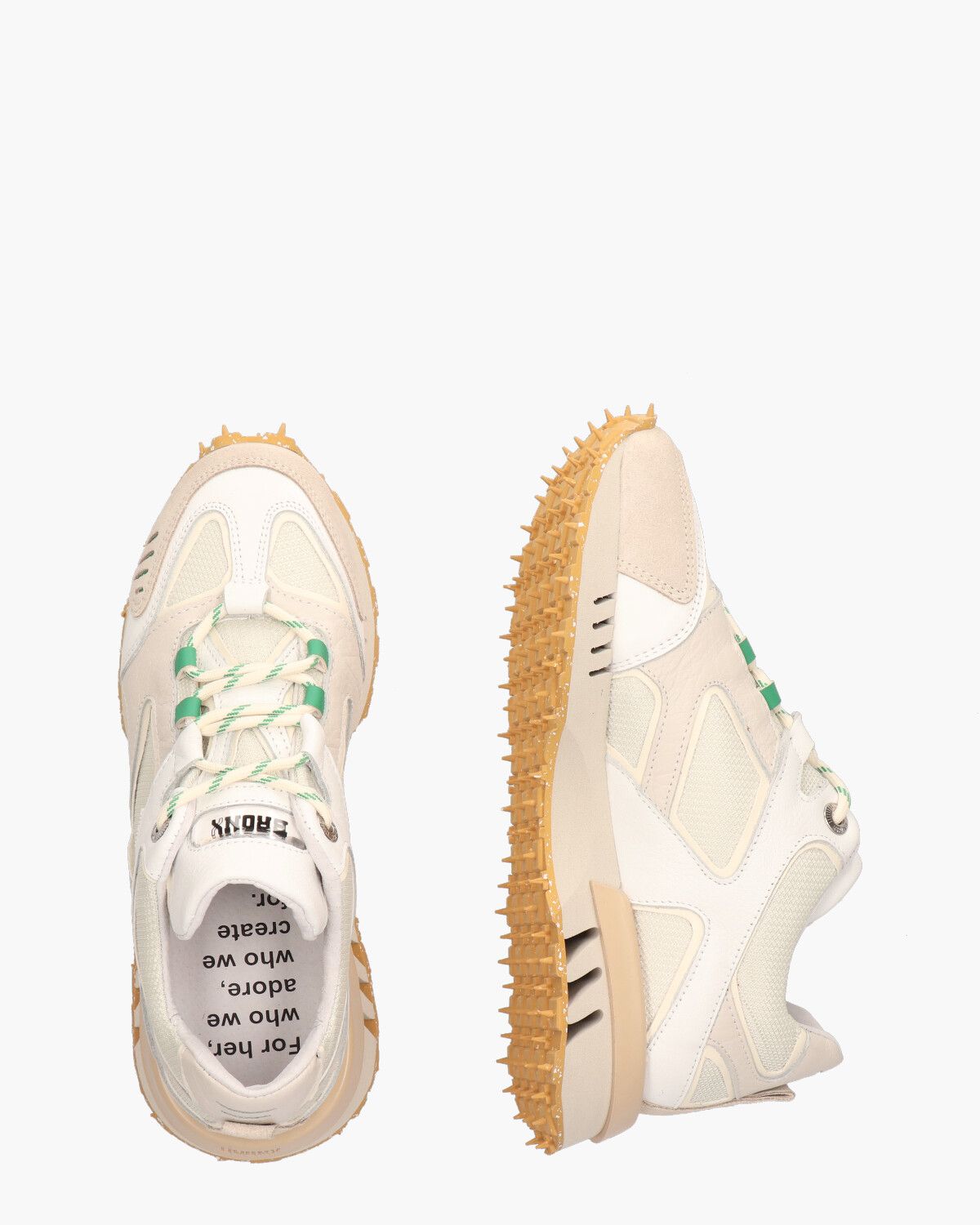 Hacker Off-White/Beige Damessneakers