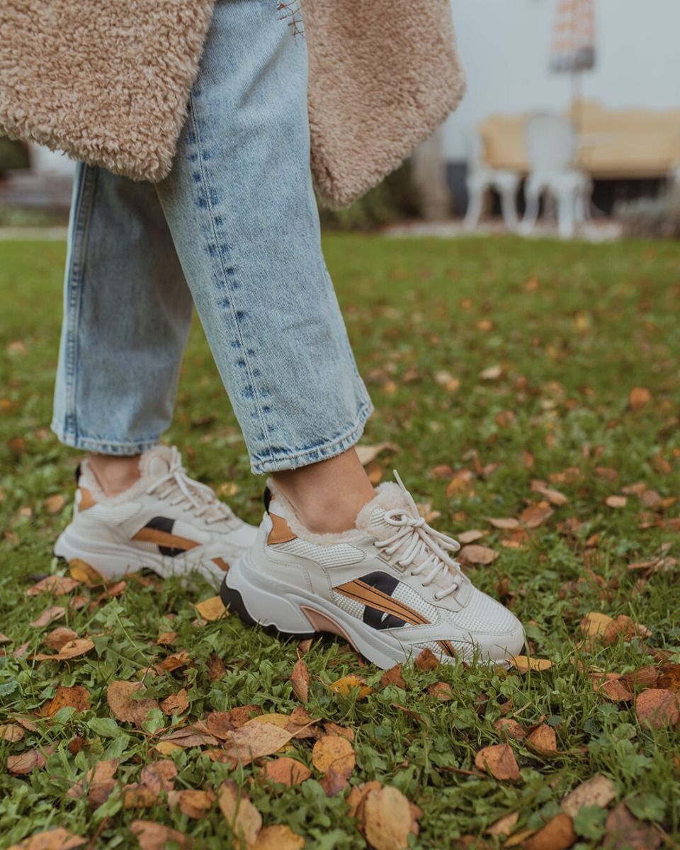 Ross Nomad Fur Ecru/Multicolor Damessneakers