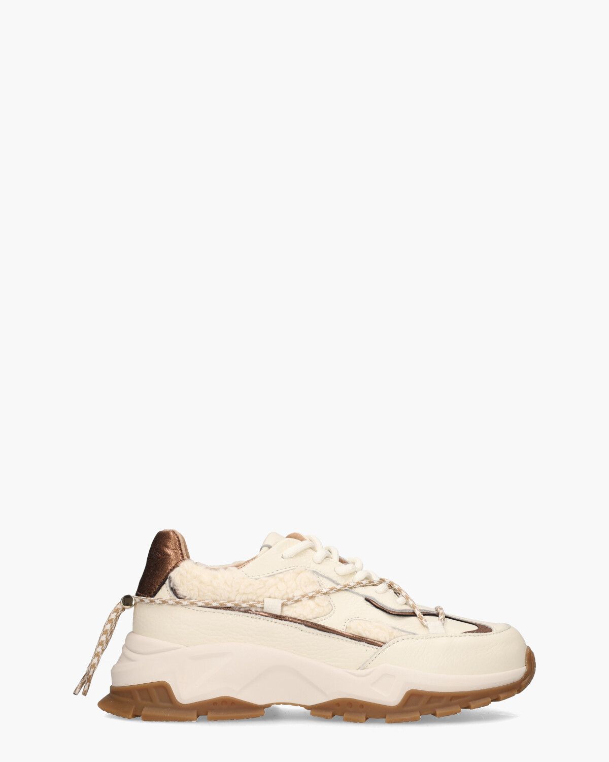 Bonney Teddy Off-White/Brons Damessneakers
