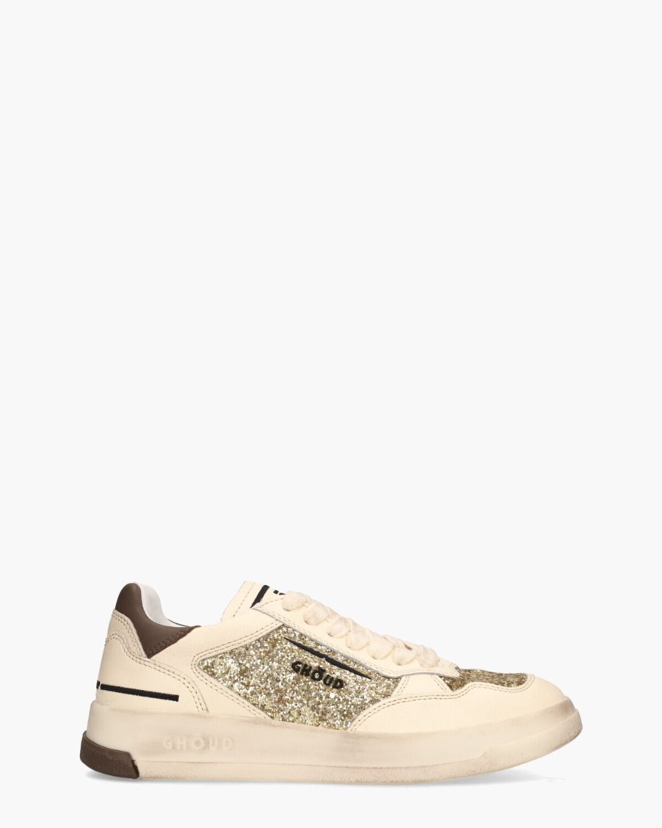 Tweener Low Off-White/Goud Damessneakers