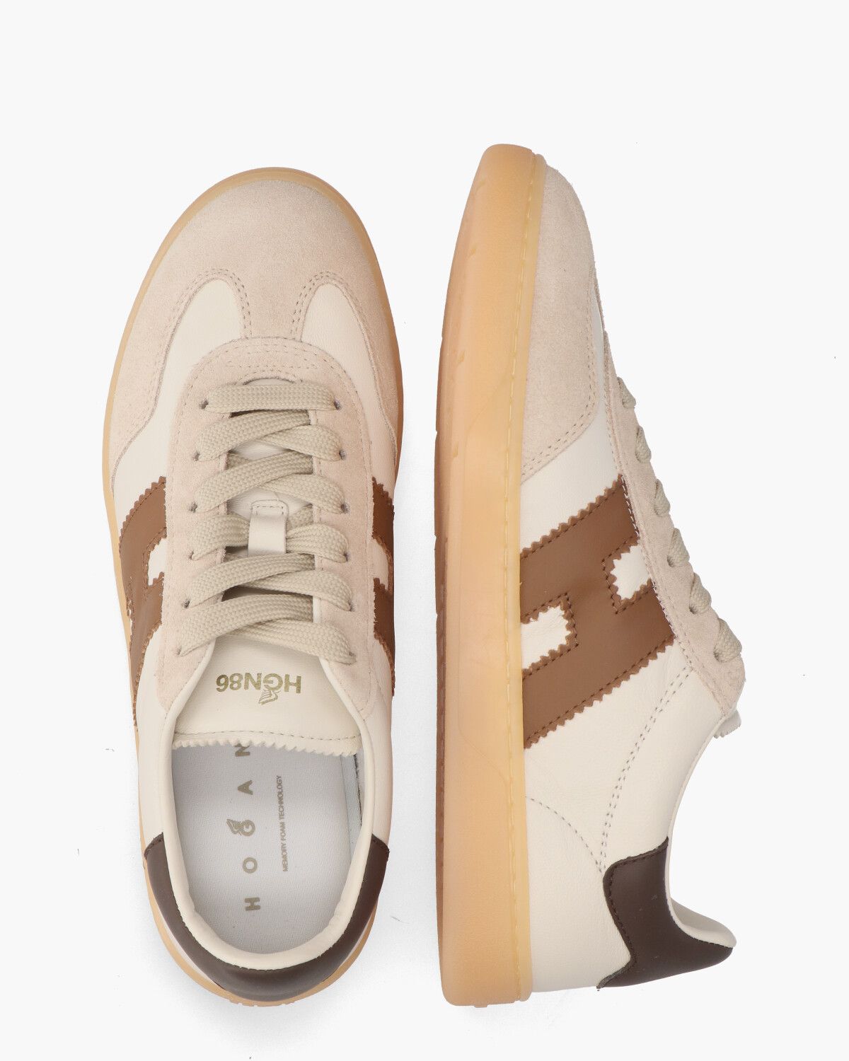 Cool Off-White/Bruin Damessneakers