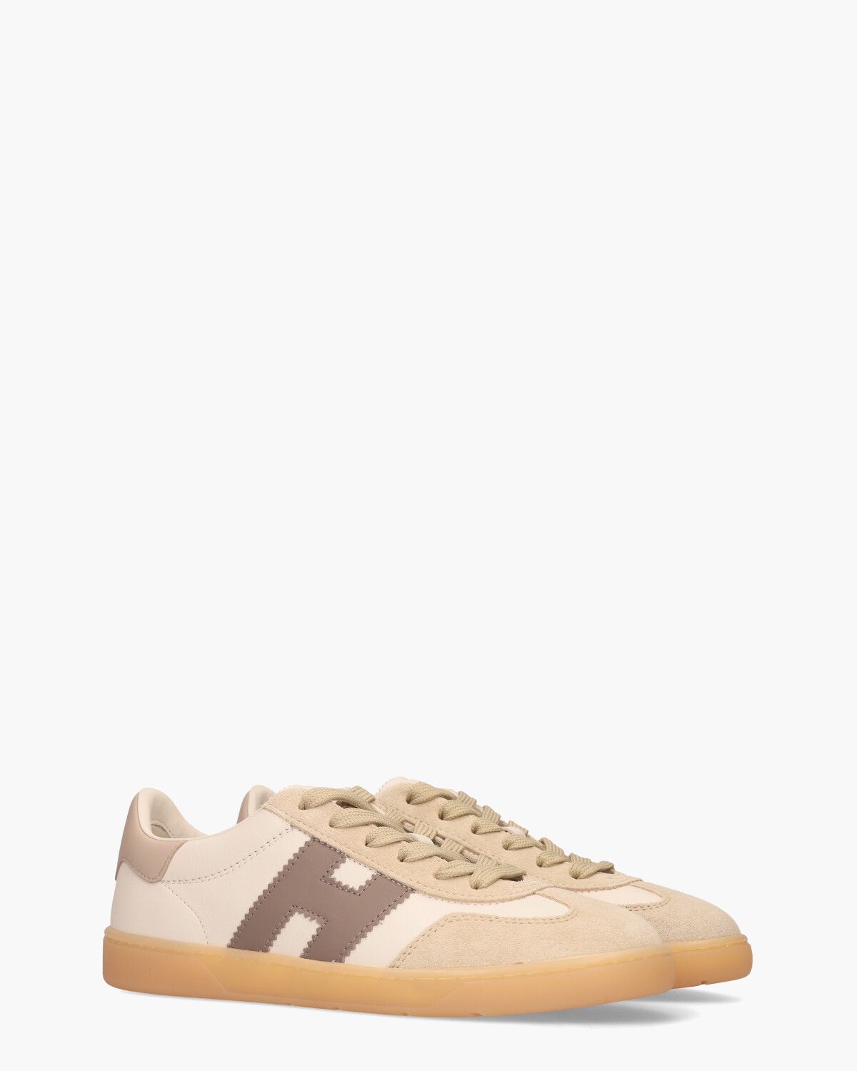 Cool Off-White/Taupe Damessneakers