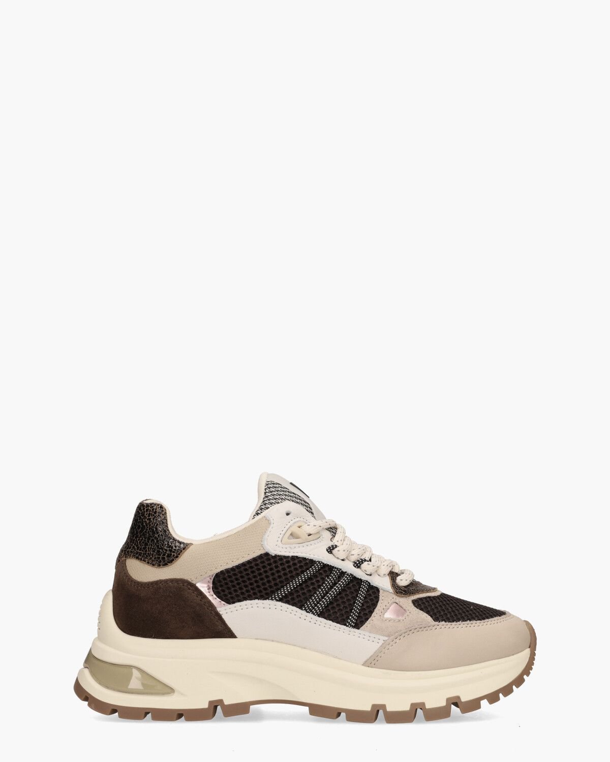 Liz Dae Donkerbruin/Beige Damessneakers
