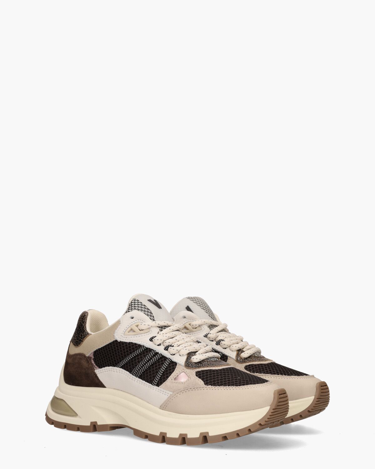 Liz Dae Donkerbruin/Beige Damessneakers