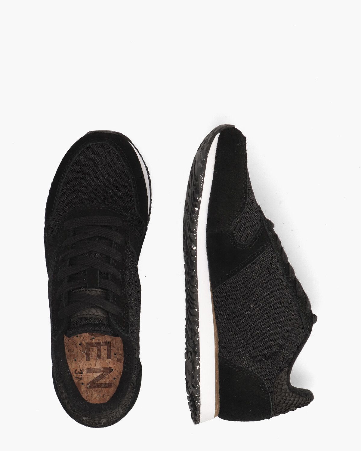 Ydun Suede Mesh WL030 Zwart Damessneakers