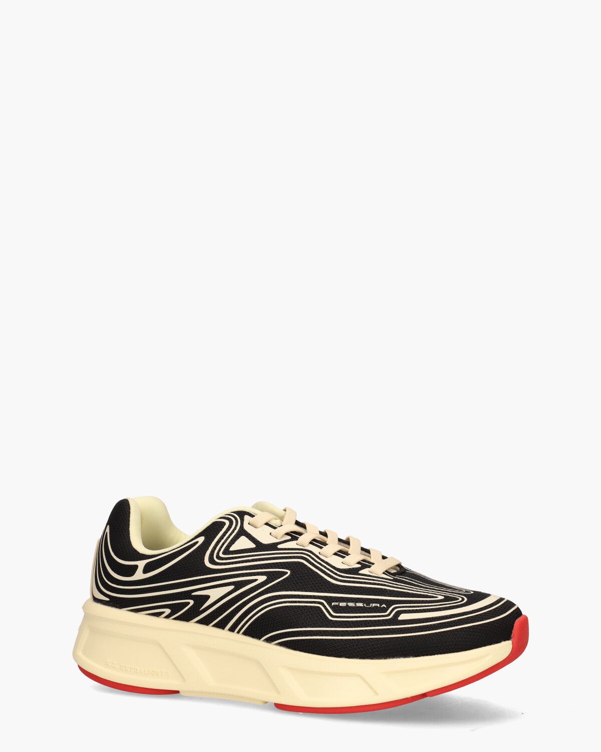 Run #01 Zwart/Off-White Damessneakers