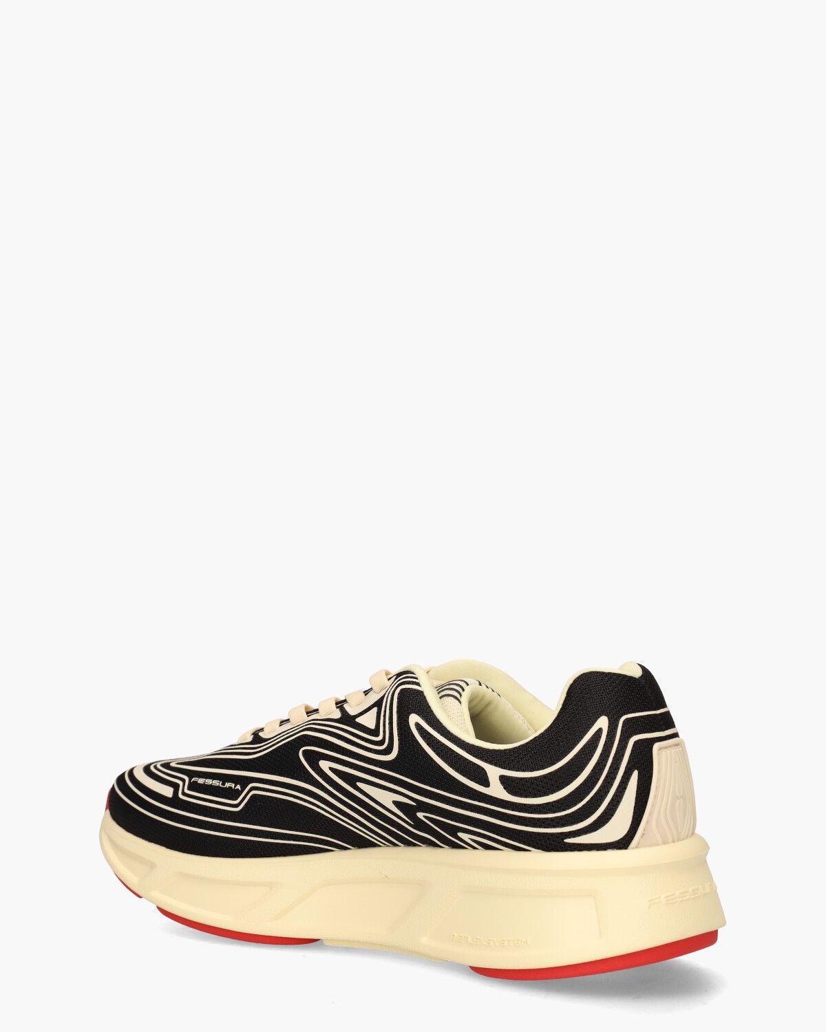Run #01 Zwart/Off-White Damessneakers