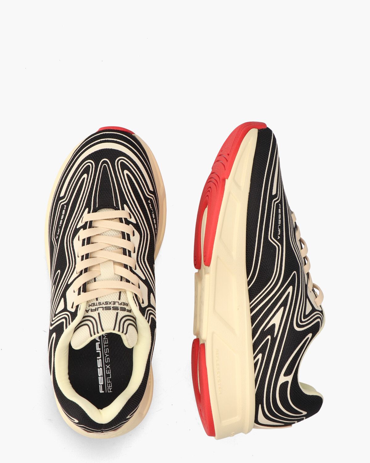 Run #01 Zwart/Off-White Damessneakers
