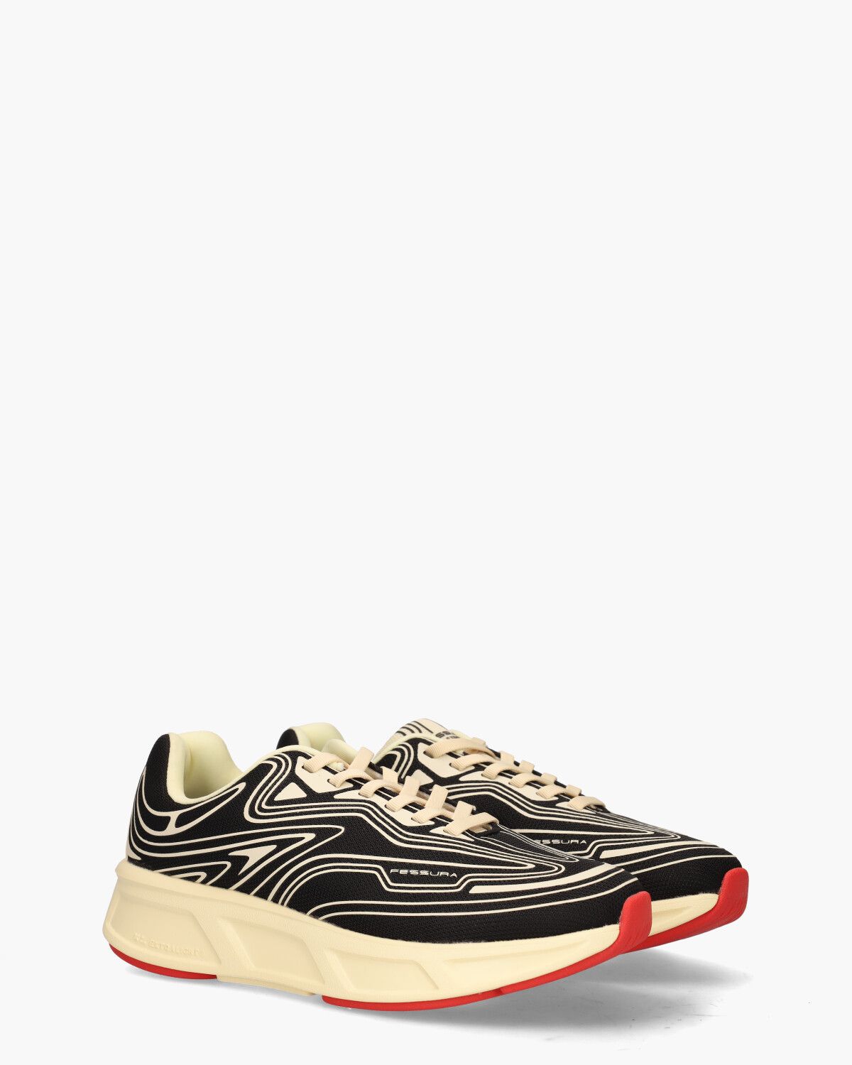Run #01 Zwart/Off-White Damessneakers