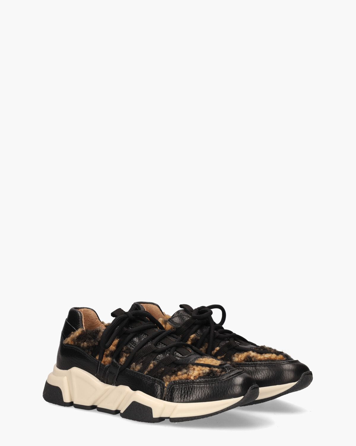 Los Angeles Teddy Zwart/Bruin Damessneakers